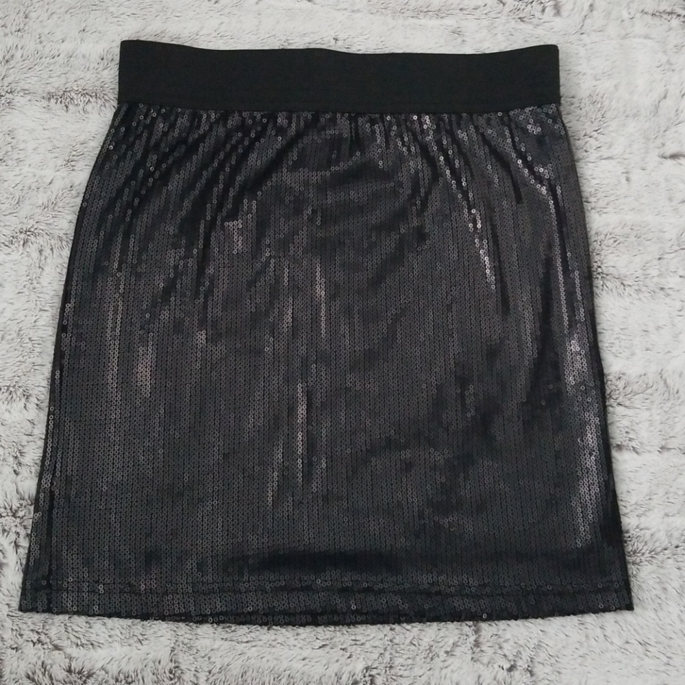 Black sequin skirt